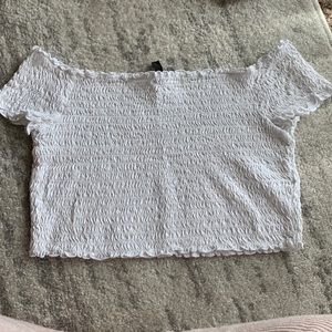 White ruffle croptop off shoulder